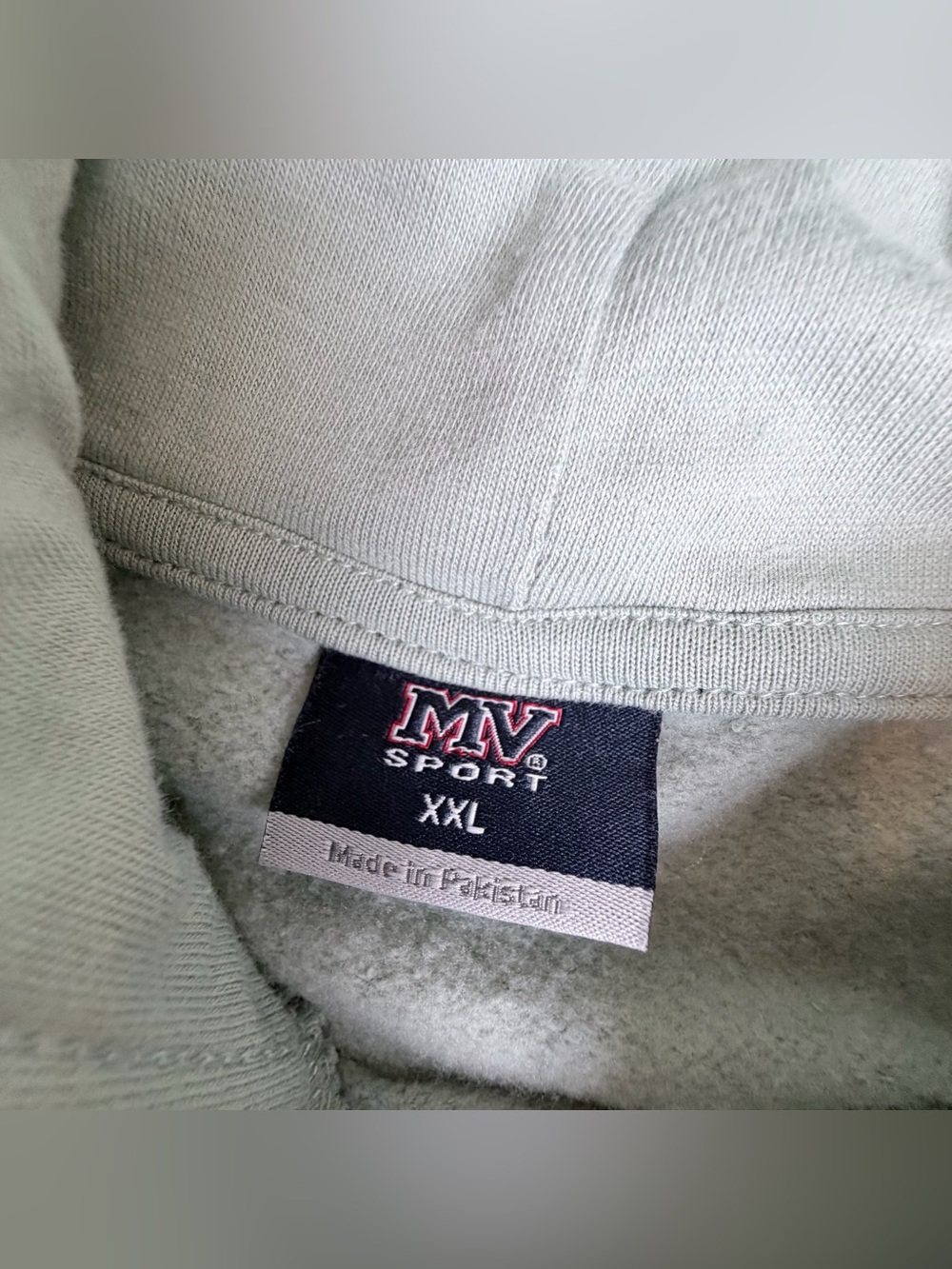 MV Sport Green Crewneck Hoodie with White Chicago Script, XXL - Picture 3 of 5